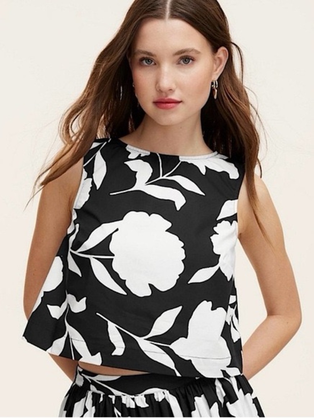 kate spade Black & White Floral Sleeveless Tank